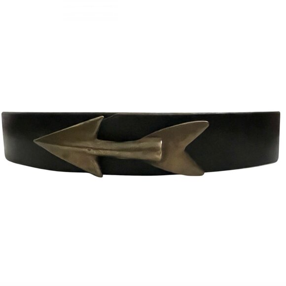vtg Arrow buckle leather belt sz S